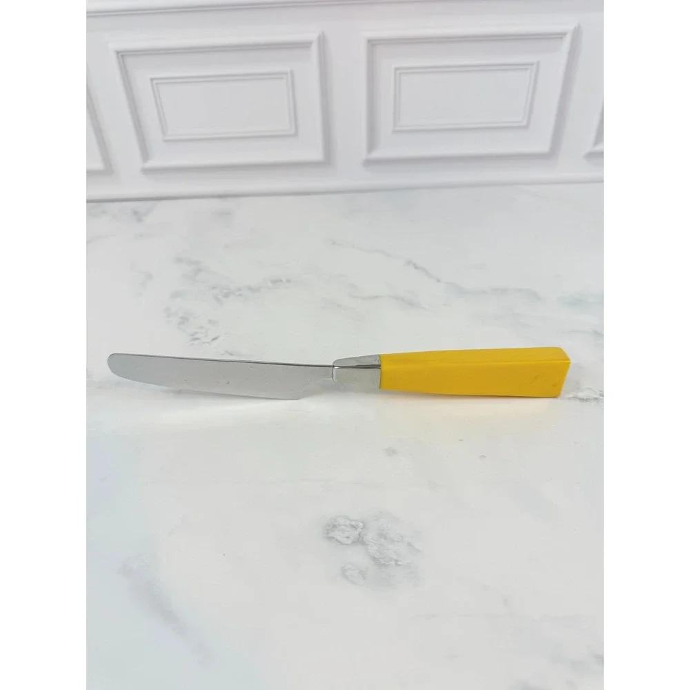 Vintage 1970s MCM Supreme Towle Yellow Spectro Flatware Butter Knife